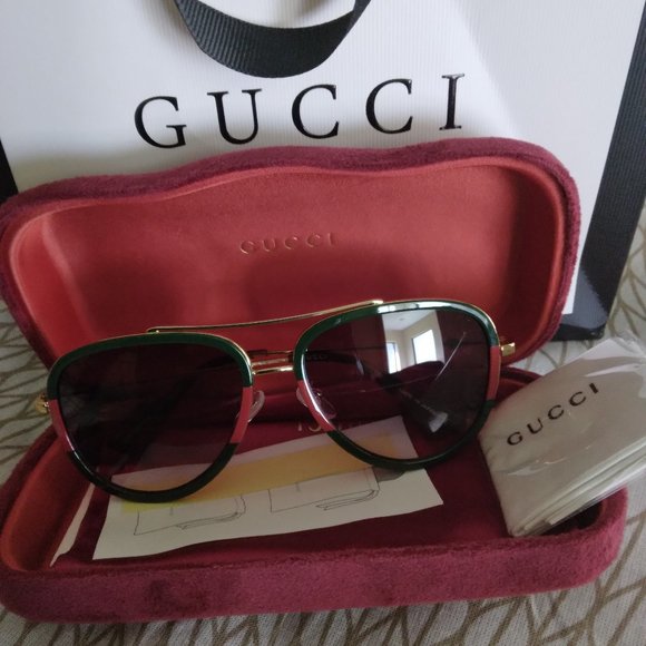 Unisex Gucci Aviator Metal Sunglasses